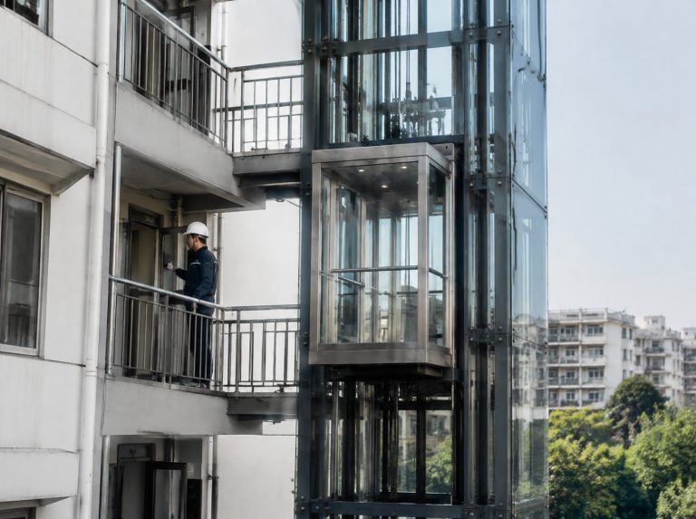 松原旧楼加建观光电梯